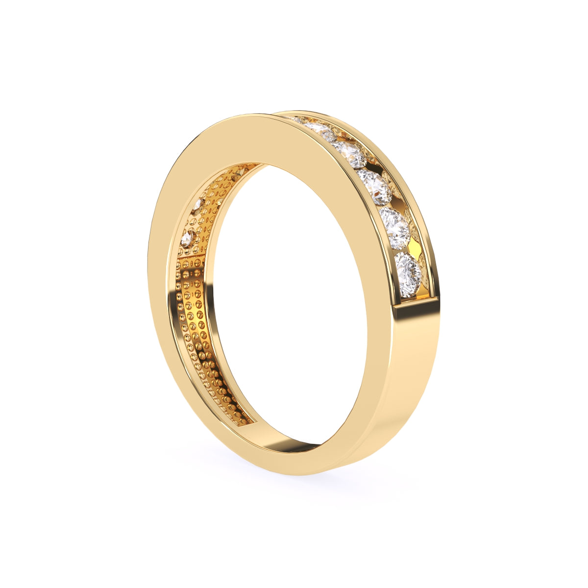 Round Lab Grown Diamond Channel Set Band